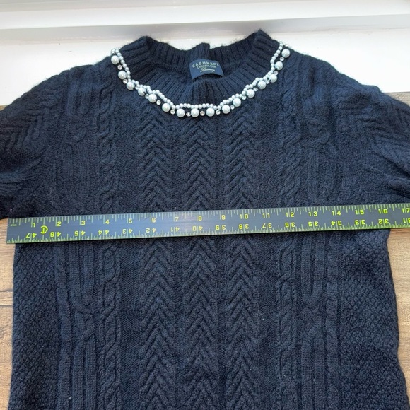 Charter Club Black Women's Cashmere Embellished Cable-Knit Tunic Sweater size M - Picture 5 of 8